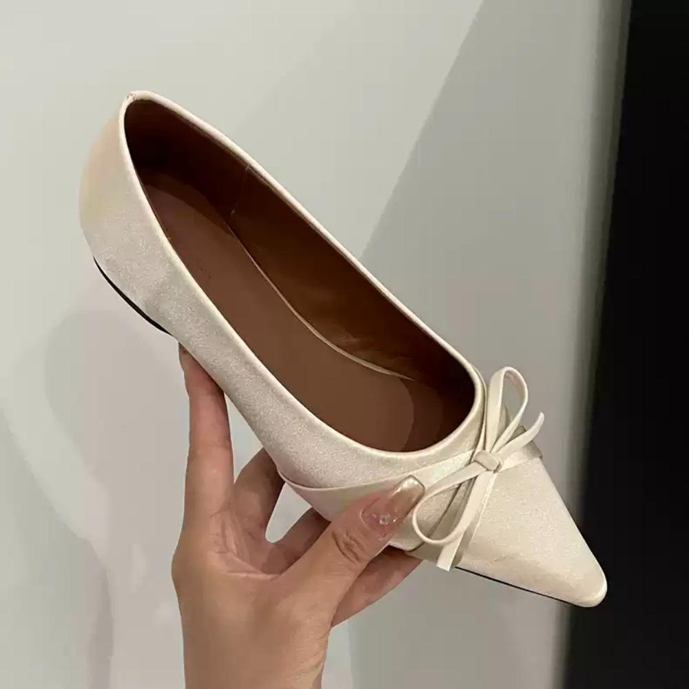 Women Flats Plus Size Bow Pointed Toe Flat Loafers Shallow New Slip On Women Shoes Fashion Comfortable Dress Shoes for Women
