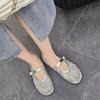 Fashion Women's Rhine-diamond Mesh Breathable Mary Jane Single Shoes Autumn New Soft Sole Non-slip Flat Shoes