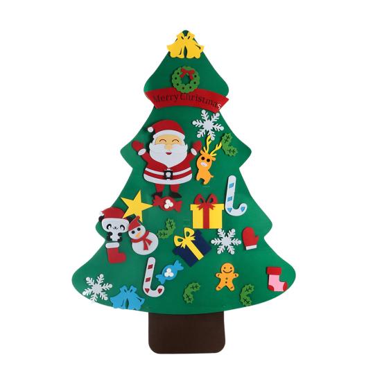 DIY Felt Christmas Tree for Toddlers Wall Hanging Christmas Tree Kit Interactive Kids DIY Crafts for Holiday Party Supplies