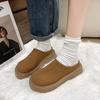 Fashion 2025 New Women's Platform Heel Fashion Casual Shoes Closed Toe Slip On Suede Wear Resistant Chunky Increase Height Slippers