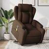 VidaXL Reclining Massage Armchair Brown Fabric 3204498