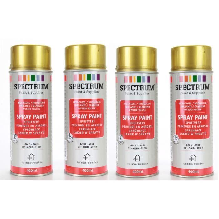 Aerosol Paint - SPECTRUM - Set of 4 - 400ml - Quick-drying - Glossy