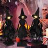 Halloween Witch Decoration Black Witch Ornament with Light-up Face Indoor Primitive Witch Table Centerpiece for Home Shelf Mantels Kitchen Decoration