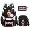 3Pcs/set Cute  Printed Backpack with Shoulder Bag Pencil Case Schoolbag Teenager Student Boy Girl Large Capacity Bookbag