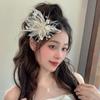 Dance Show Lace Flower Duckbill Clip White Veil Headwear Vintage Fairy Fringe Clip Girl/Women