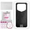 apgo Protective Skin Sticker for the Back Compatible with Oukitel WP15, Wrap Film, Foil, Vinyl - Pattern Black Leather