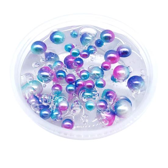 Clear Crystal Slime Multicolor Beads Fluffy Soft Clay Decompression Kids Toy