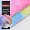 Seven-Color Velvet Rainbow Tie-Dye Gradient Flannel Fabric for Toys & Home Textiles