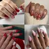 24 Pieces Christmas Wear Armor Snowflake Love Snowman Manicure Short Almond Bow European and American Long Nail Piece