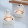 White Candle Holder Tealight Candlestick Crafts Cute Ceramic for Holiday