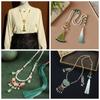 Tang Ming Song Dynasty Vintage Chinese Necklace Chinese Style Long Necklace Party Jewelry