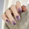 24 Pieces of Taro Purple Nail Pieces Wearable Fake Nails Finished Nail Stickers Detachable Short Paragraph Simple Gift