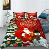 Christmas Series Quilt Cover Pillowcase Three-Piece Set Children'S Gift Digital Printing Polyester