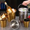Multifunctional Stainless Steel Ice Bucket Thickened Champagne Bucket Mini Metal Buckets Bar