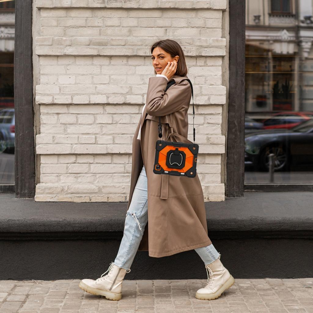 For Apple iPad Air (2020)/ iPad Air 4, 360° Rotating Grip Heavy Duty Protection Stand TPU+PC 3in1 Anti-knock Shockproof Tablets PC Case