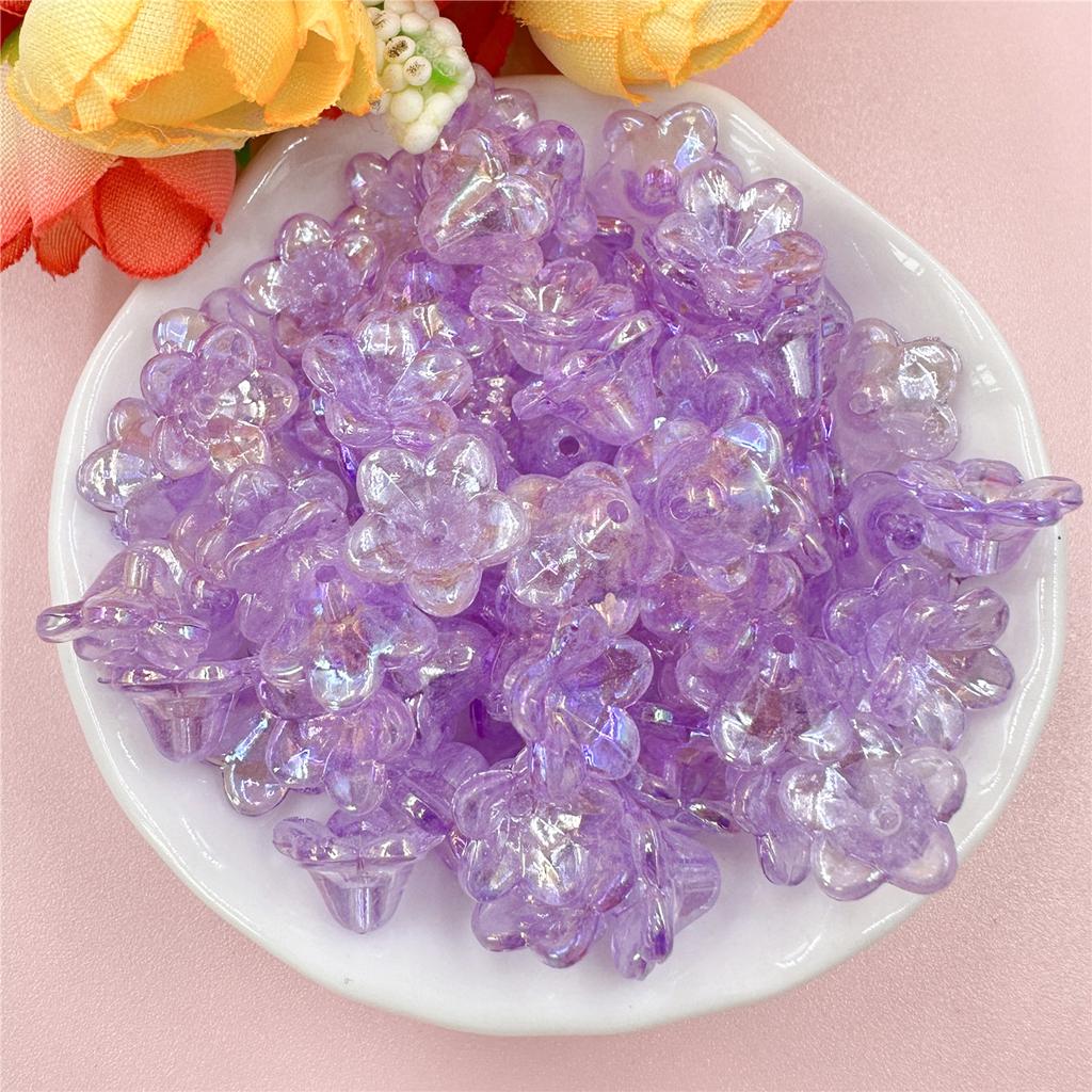 Home Party Supplies 12*6.8mm Beading Neclace Bracelet Handcrafted Loose Beads DIY Flower Jewelry Making Acrylic Beads Caps Morning Glory Earrings