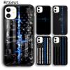 Krajews THIN BLUE LINE Police Phone Case Cover For iPhone 14 5 6s 7 8 Plus X XR XS 11 12 13 Pro Max Samsung Galaxy S21 S22 Ultra