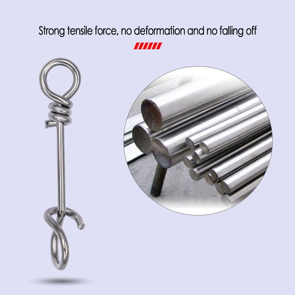50Pcs Hot Fastach Stainless Steel Fishing Connector Rolling Swive Solid Rings Swivels Snap