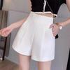 2024 New Women's High-Waisted White A-Line Shorts: Slimming, Versatile, Korean Wide-Leg Casual Summer Pants