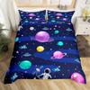 Astronaut Duvet Cover Set, Space Bedding Set for Kids Boys, Sky Galaxy Themed Comforter Cover, Queen/King/Twin Size Quilt Cover