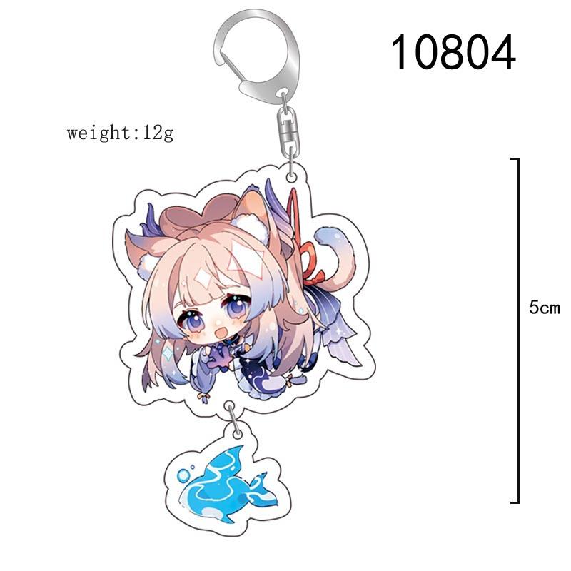 Cute Genshin Impact Acrylic Keychain Yoimiya Kazuha Kamisato Ayaka Rosaria Figures Pendant Keyring Ornament