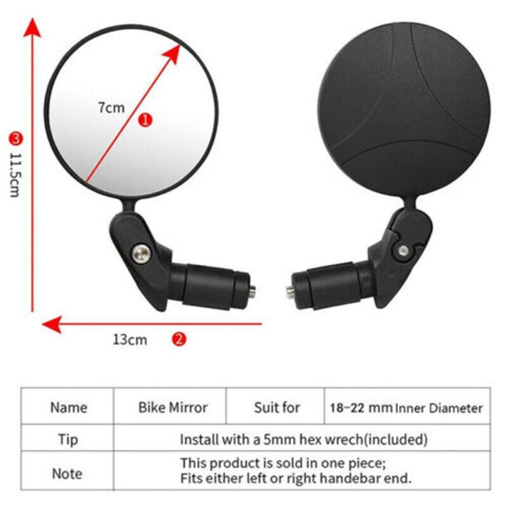 Rod End Mirror 360 ° Rotation Rearview Mirror Cycling Equipment Reflector Bicycle Rearview Mirror