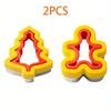 2Pcs Christmas Tree Gingerbread Man Sandwich Cutter Stainless Steel Cookie Bread Sealer DIY Breakfast and Lunch Baking Tools