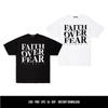 Letter Slogan FAITH OVER FEAR Printed T Shirts Women Men Summer Short Sleeve Oversized Comfortable T-shirts Trendy Tees Tops