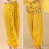 Yousheng Women Performance Pants Elastic High Waist Solid Color Bloomers Sequined Decor Folk Dance Adult Belly Dance Costume Pants