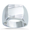 Silver 'Charles' Silver Signet Ring (rhodium) - 13x11mm