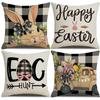 New Easter Cartoon Rabbit Easter Egg Pillowcase Spring Decorative Letter Pillow Sofa Cushion Cover