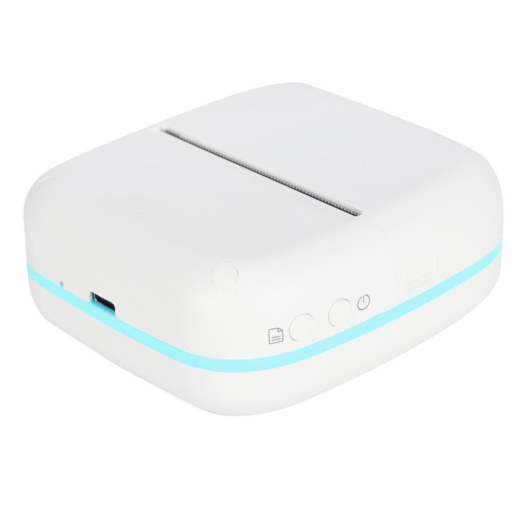 Mini Printer 200DPI Portable 8.8x8.5x3.7cm TypeC Thermal Printing Device with 800mAh Battery(Blue )