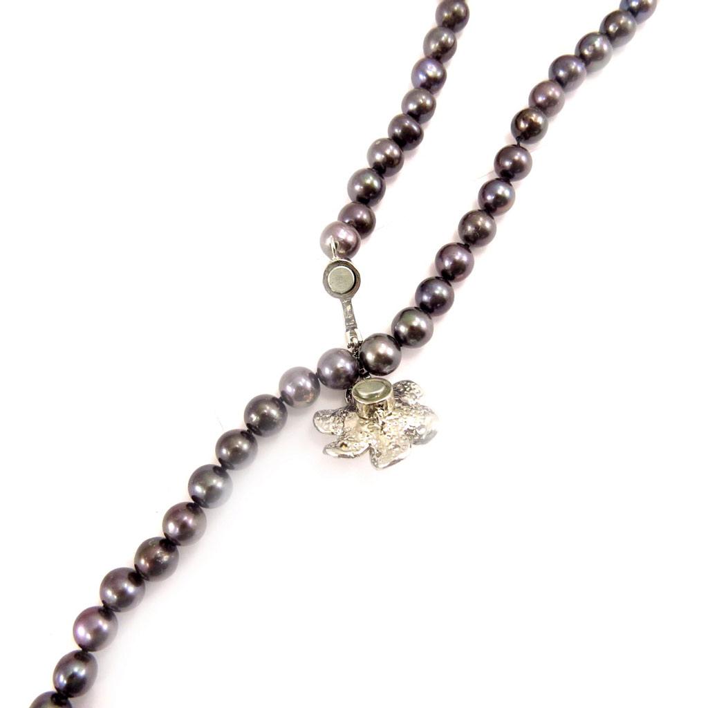 Les Trésors De Lily [C9148] - Gray 'Biwa Sensuel' Necklace