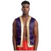 Mens Toad Vest Costume Open Front Metallic Shiny Trim Contrast Waistcoat