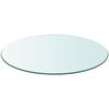 VidaXL Plateau de Table, Ø 700 mm, Verre Trempé, Sans Montage, Transparent, Rond, 8 mm d’Épaisseur 243628