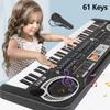 Professional Electronic Piano 61 Keys Organ Portable Digital Keyboard with Microphone Musical Instrument Adults Kids Toy Gifts