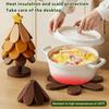 Christmas Tree Trivet Mats Set Heat-Resistant Wood Tripod Pot Holder Stain Resistant Table Protectors for Kitchen Dining
