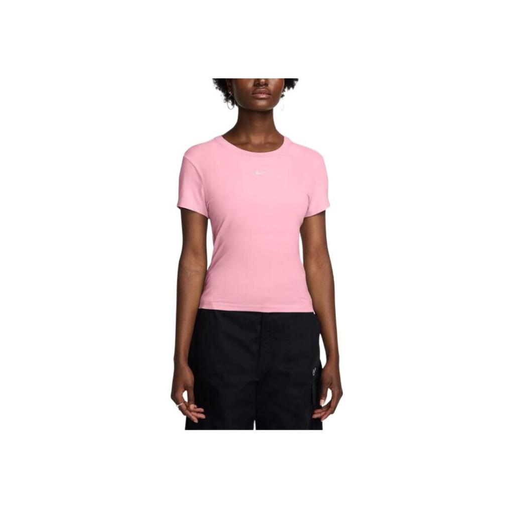Nike Simple Breathable Versatile Short Sleeve T-Shirt Women Tops Pink FV5509-690