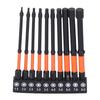 10 Pcs Hex Wrench Drill Bit Set Magnetic S2 Alloy Steel with Storage Rack 1 4in Shank Impact Metric Hex Drill Bit