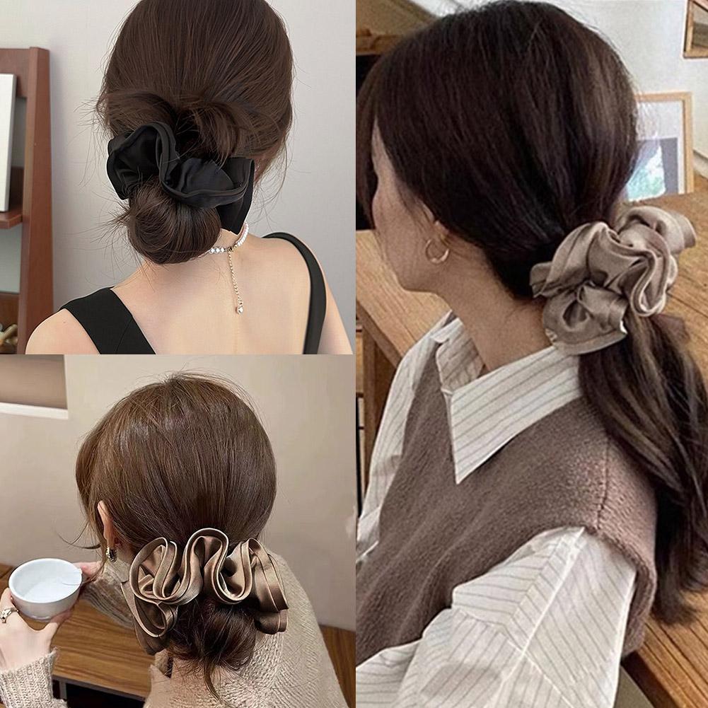 Ponytail Holder Satin Hair Tie Elegant Large Intestine Durability Scrunchies Elasticity High Ha I1M1