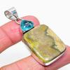 Natural Bumble Bee Jasper, Topaz Gemstone 925 Sterling Silver Pendant 2.29" G5t59