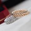 Fashion Trend S925 Silver Gold-plated Rivet Ring Men and Women Bullet Simple Luxury Personality Party Jewelry