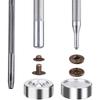 100 Sets12.5mm /0.49 Inches Metal Snaps Button Canvas Snaps Kit with Punch Pliers and 4 Pieces Fixing Tools
