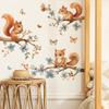 Fun-b48 Cartoon Painted Squirrel Climbing Tree Children's Bedroom Living Room Wall Beautifying Wall Stickers