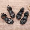Summer New Fashion Mid-heel Sandals Women's Flat-bottomed Comfortable Medium-soft-soled Non-slip Middle-aged and Elderly Women's Shoes