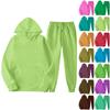 Mens Hooded Sports Tracksuit Unisex Two-Piece Running Outfits Long Sleeve Pullover Hoodies Sweatshirt+Sweatpants Set