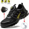 Men Rotating Button Safety Shoes Steel Toe Work Sneakers Indestructible Shoes Puncture-Proof Work Boots Air Cushion Safety Shoes
