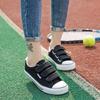 Women Shoes Breathable Shoes Velcro Canvas Shoes for Women In Summer Casual White Black Shoes Flat Cloth Shoes for Girls Student Shoes Plus Size 34-44