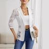 Autumn/Winter New Elegant Solid Color Fashion Lace Patchwork Blazer Women's Top