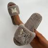 Sweet Warm Plush Slippers Women Basic Flat Low Heels Women Shoes Butterfly Knot Home Indoor Fluffy Fur Slippers